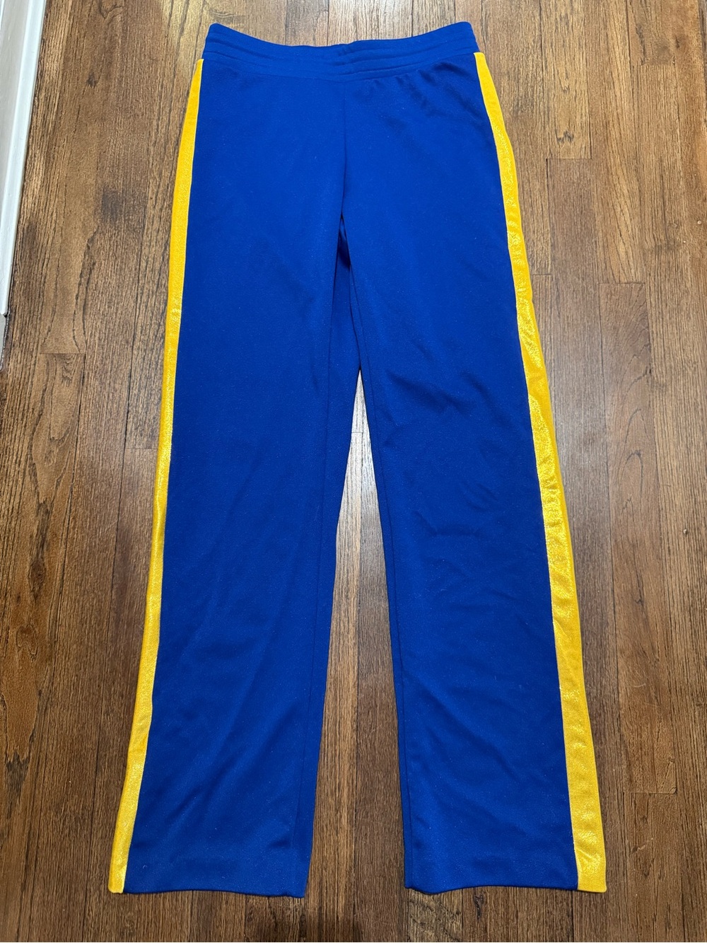 Varsity Spirit Royal Blue Pants with Yellow Side Stripes